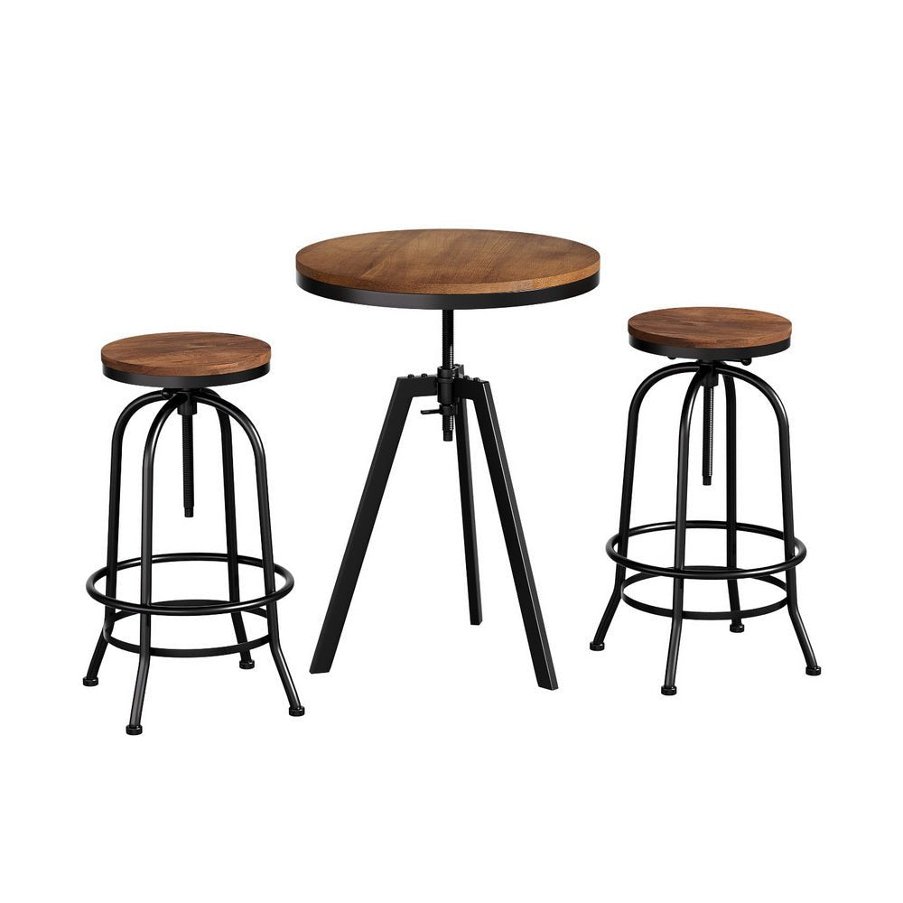 Bar Table Stools Set Dining Desk Industrial Kitchen Chairs Cafe Pub - Furniture > Bar Stools & Chairs > Table & Bar Stools - Rivercity House & Home Co. (ABN 18 642 972 209) - Affordable Modern Furniture Australia