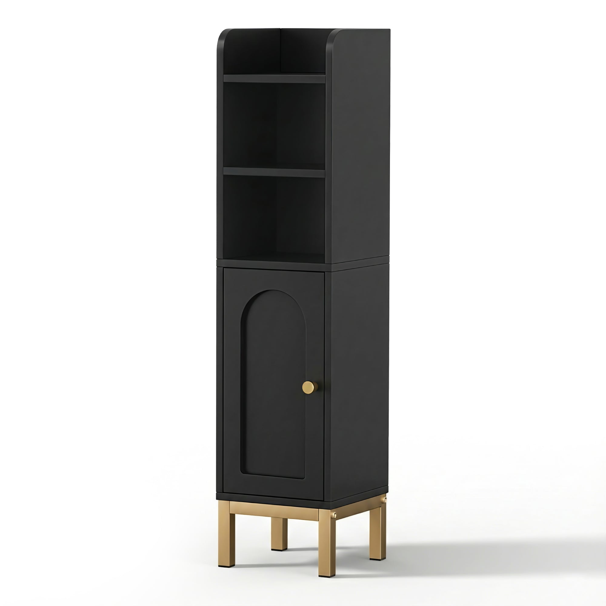 Bathroom Storage Cabinet Floor Organizer Toilet Corner Adjustable Black - Furniture > Bathroom > Bathroom Cabinets, Cupboards & Storage - Rivercity House & Home Co. (ABN 18 642 972 209) - Affordable Modern Furniture Australia