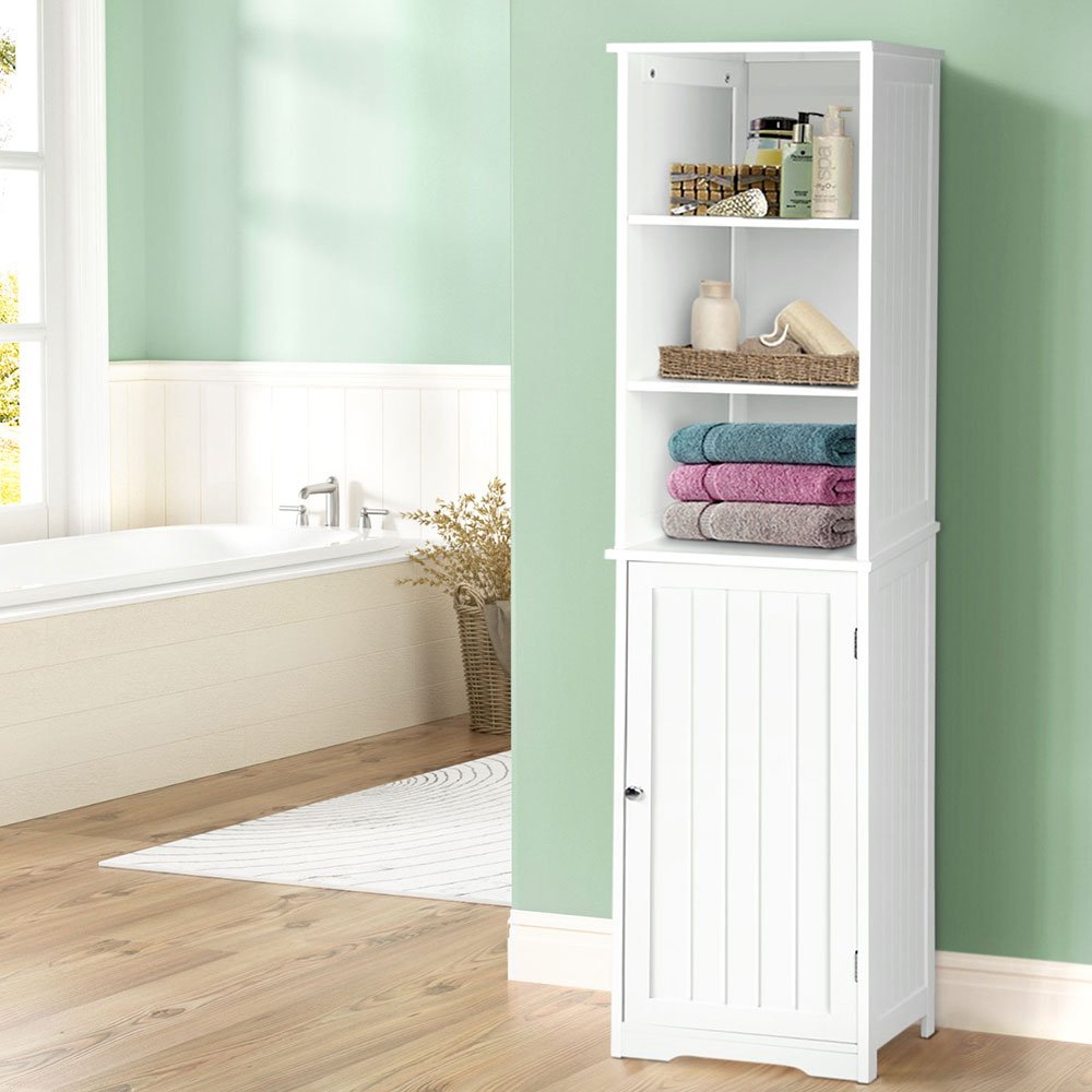 Bathroom Tallboy Furniture Toilet Storage Cabinet Laundry Cupboard Tall - Rivercity House & Home Co. (ABN 18 642 972 209) - Affordable Modern Furniture Australia