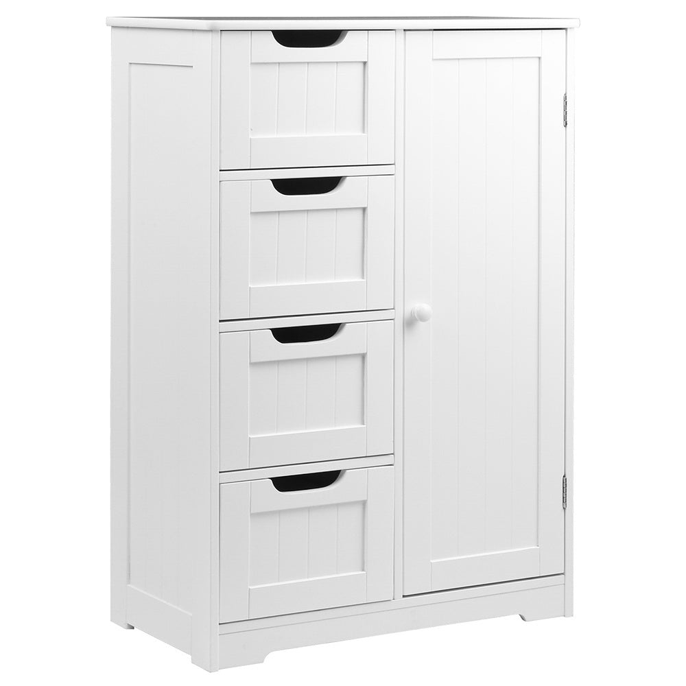 Bathroom Tallboy Storage Cabinet - White - Rivercity House & Home Co. (ABN 18 642 972 209) - Affordable Modern Furniture Australia