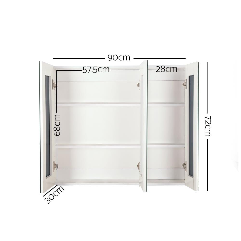 Bathroom Vanity Mirror with Storage Cabinet - White - Home & Garden > Bathroom Accessories - Rivercity House & Home Co. (ABN 18 642 972 209) - Affordable Modern Furniture Australia