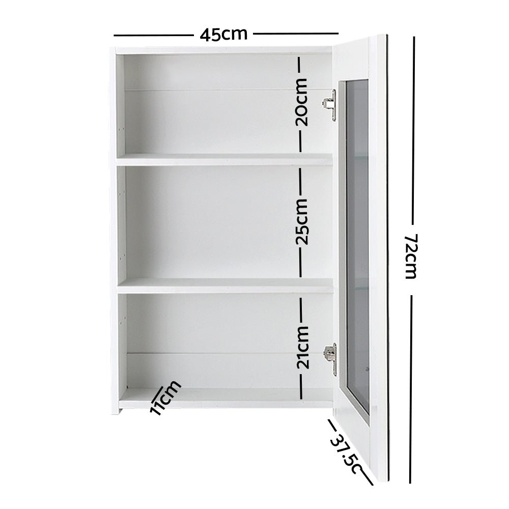 Bathroom Vanity Mirror with Storage Cavinet - White - Rivercity House & Home Co. (ABN 18 642 972 209) - Affordable Modern Furniture Australia