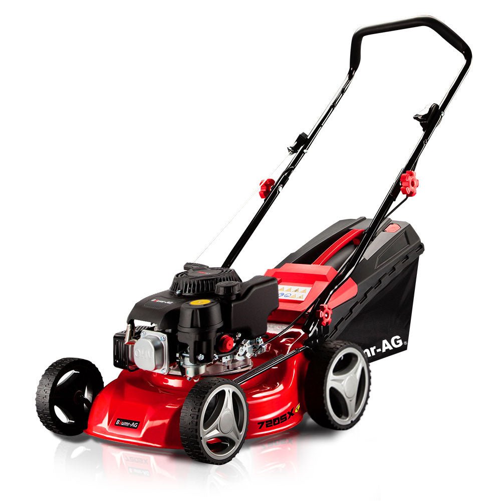 Baumr - AG Lawn Mower 139CC 17 Petrol Push Lawnmower 4 - Stroke Engine Catch - Home & Garden > Garden Tools - Rivercity House & Home Co. (ABN 18 642 972 209) - Affordable Modern Furniture Australia