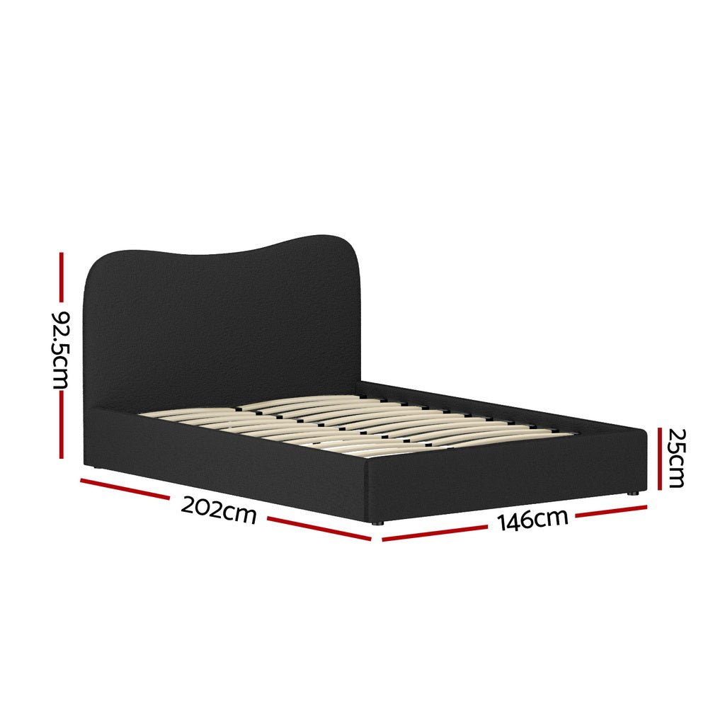Bed Frame Double Size Boucle DARA - Furniture > Bedroom > Beds & Bed Frames - Rivercity House & Home Co. (ABN 18 642 972 209) - Affordable Modern Furniture Australia