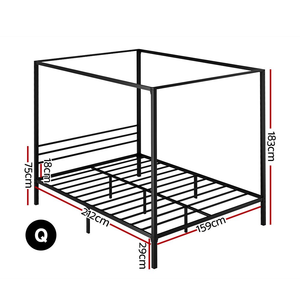 Bed Frame Queen Size Metal Bed Frame POCHY - Furniture > Bedroom > Beds & Bed Frames - Rivercity House & Home Co. (ABN 18 642 972 209) - Affordable Modern Furniture Australia