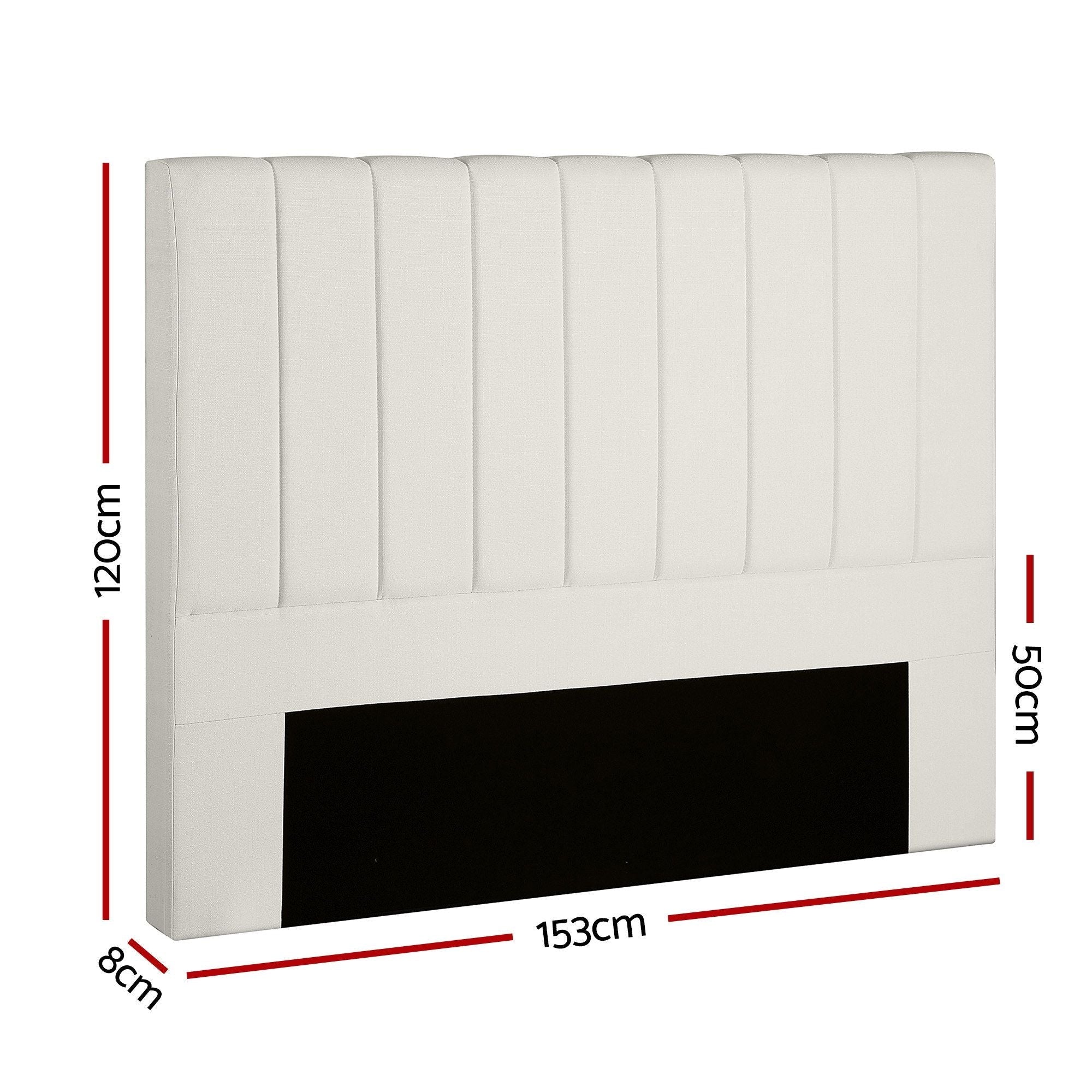 Bed Head Headboard Queen Linen 153CM - Beige - Furniture > Bedroom > Headboards - Rivercity House & Home Co. (ABN 18 642 972 209) - Affordable Modern Furniture Australia