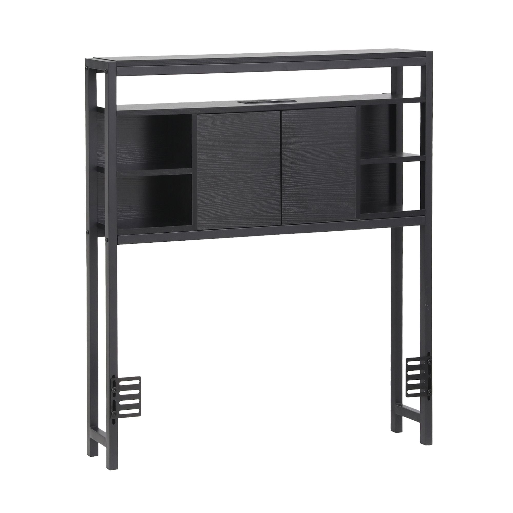 Bed Headboard King Single Storage Bedhead Charging Station Black - Furniture > Bedroom > Headboards - Rivercity House & Home Co. (ABN 18 642 972 209) - Affordable Modern Furniture Australia