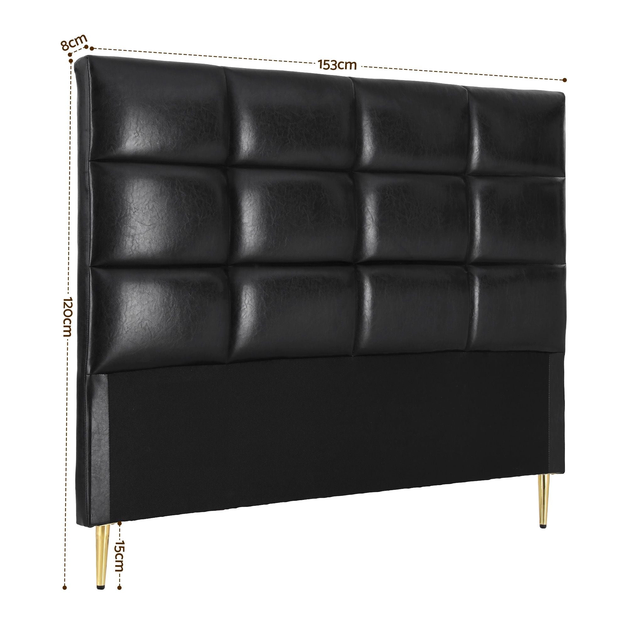 Bed Headboard Queen Bedhead PU Leather Black - Furniture > Bedroom > Headboards - Rivercity House & Home Co. (ABN 18 642 972 209) - Affordable Modern Furniture Australia