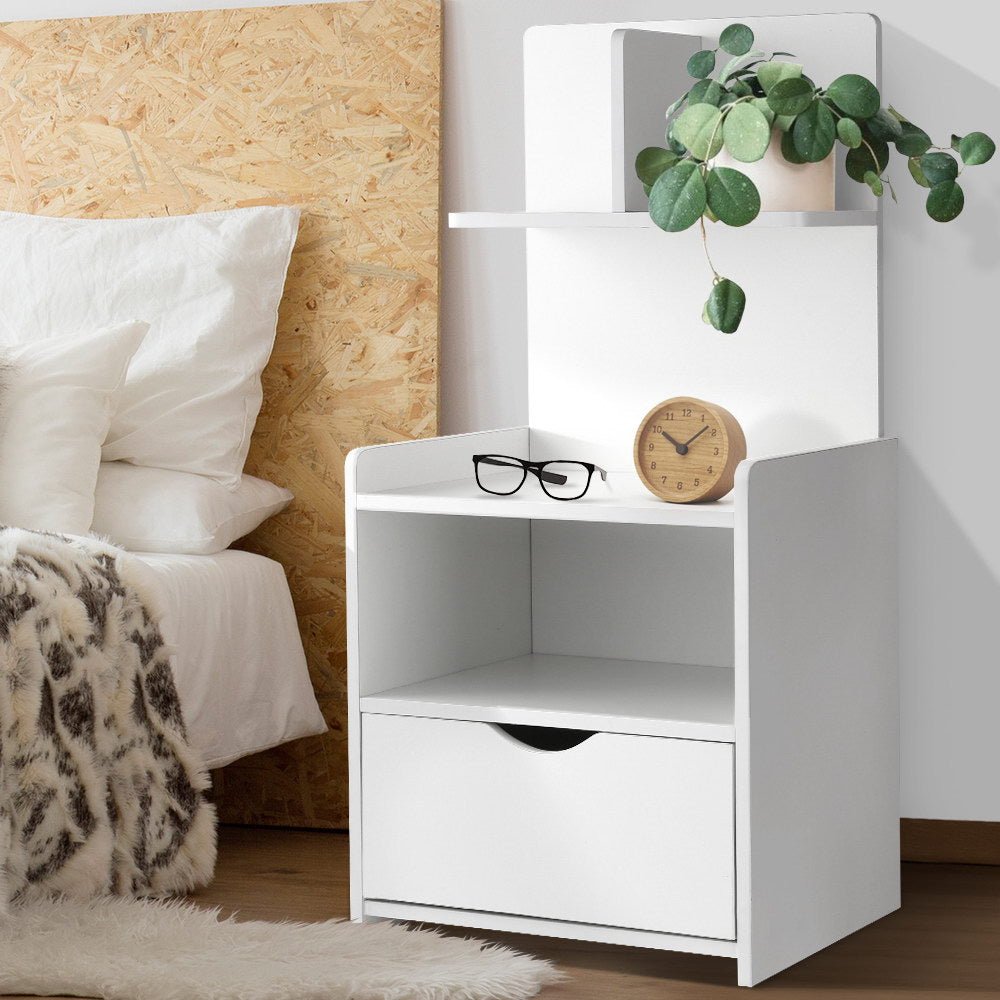 Bedside Table Cabinet Shelf Display Drawer Side Nightstand Unit Storage - Rivercity House & Home Co. (ABN 18 642 972 209) - Affordable Modern Furniture Australia