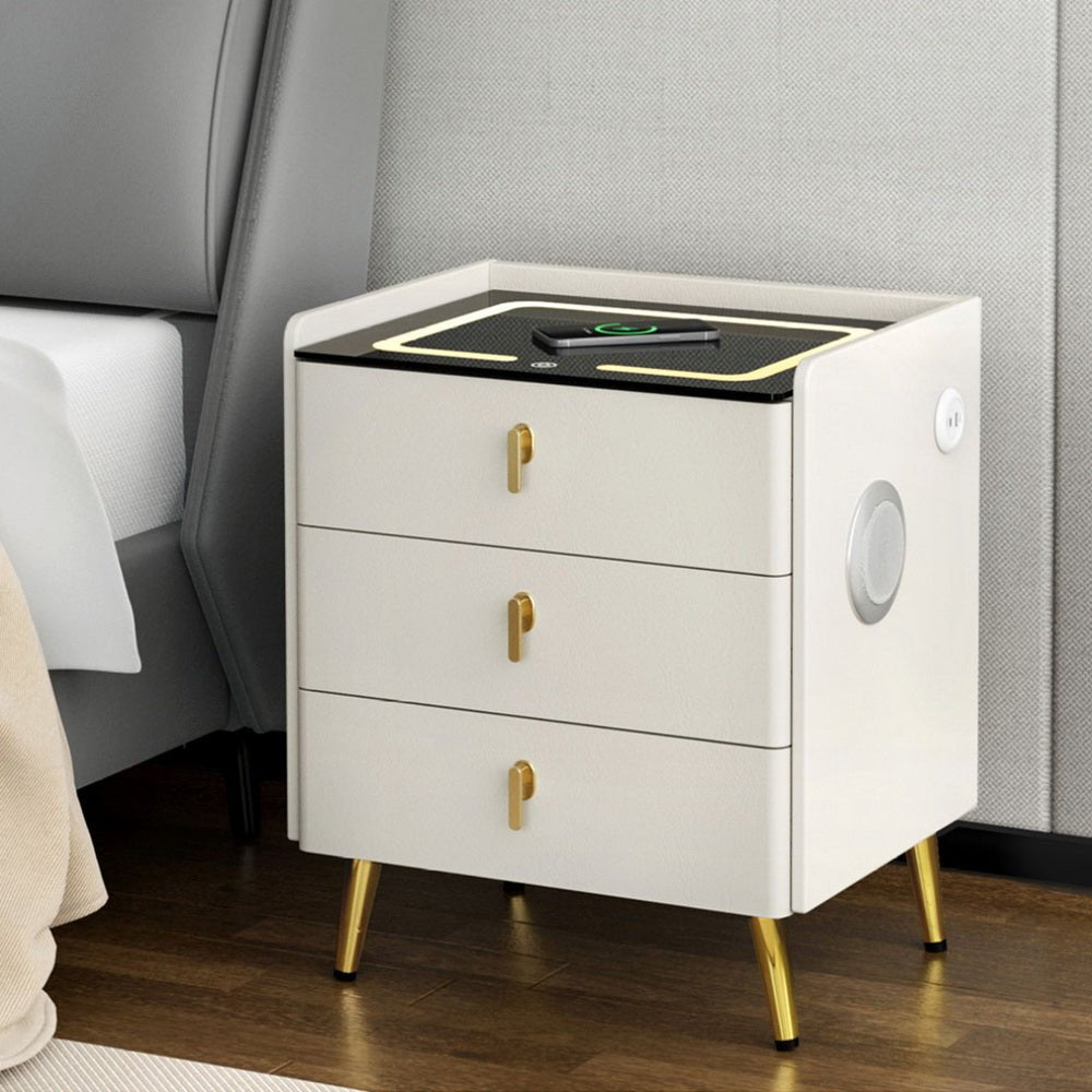 Bedside Table Wireless Charging - ALMA White - Furniture > Bedroom > Bedside Tables - Rivercity House & Home Co. (ABN 18 642 972 209) - Affordable Modern Furniture Australia