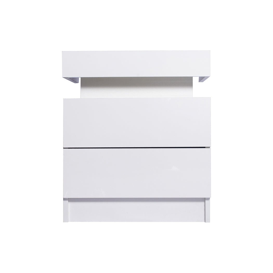 Bedside Tables RGB LED Side Table White - Rivercity House & Home Co. (ABN 18 642 972 209) - Affordable Modern Furniture Australia