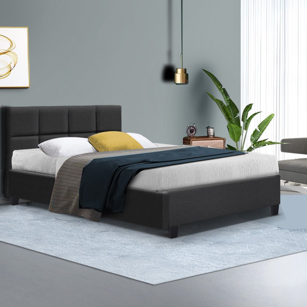 Bondi Double Bed Frame Charcoal - Rivercity House & Home Co. (ABN 18 642 972 209) - Affordable Modern Furniture Australia
