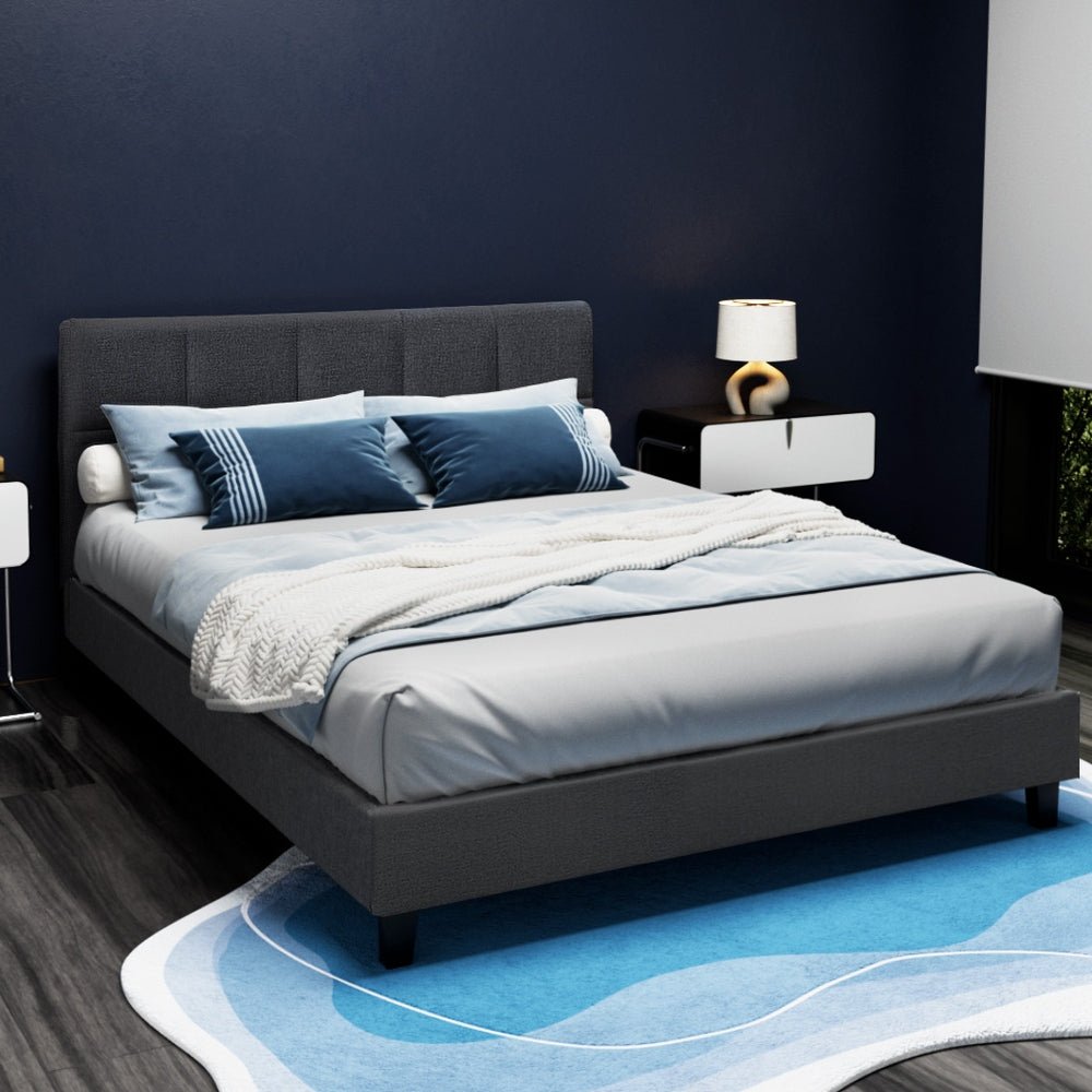 Bondi Double Bed Frame Charcoal - Rivercity House & Home Co. (ABN 18 642 972 209) - Affordable Modern Furniture Australia
