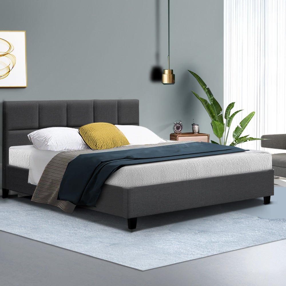 Bondi Queen Bed Frame Charcoal - Rivercity House & Home Co. (ABN 18 642 972 209) - Affordable Modern Furniture Australia