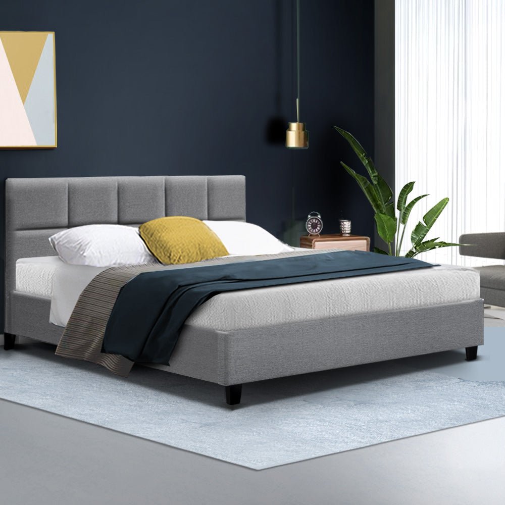 Bondi Queen Bed Frame Grey - Rivercity House & Home Co. (ABN 18 642 972 209) - Affordable Modern Furniture Australia
