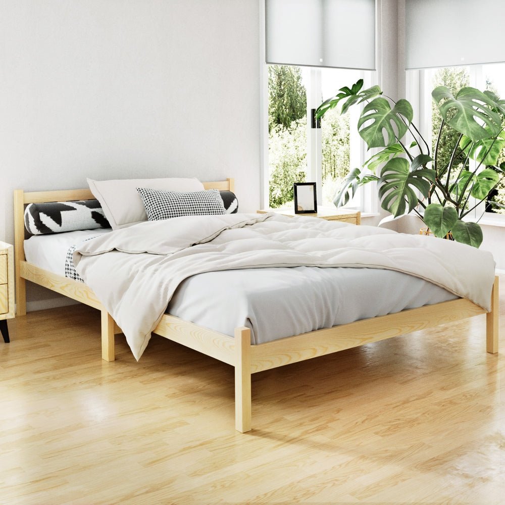 Bribie Wooden Double Bed Frame - Furniture > Bedroom - Rivercity House & Home Co. (ABN 18 642 972 209) - Affordable Modern Furniture Australia