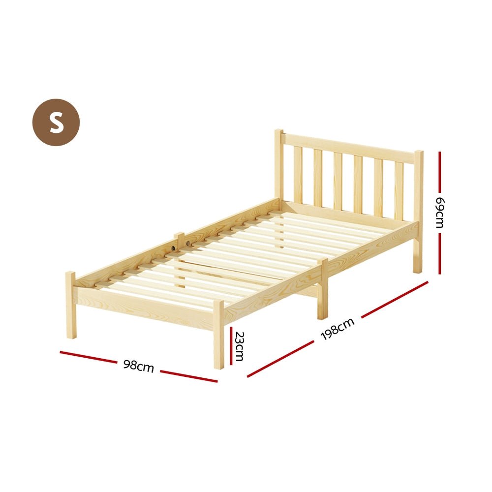 Bribie Wooden Single Bed Frame - Furniture > Bedroom - Rivercity House & Home Co. (ABN 18 642 972 209) - Affordable Modern Furniture Australia