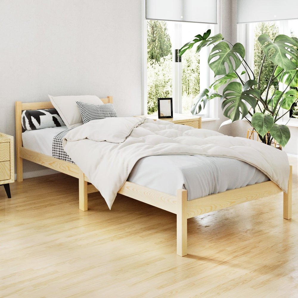 Bribie Wooden Single Bed Frame - Furniture > Bedroom - Rivercity House & Home Co. (ABN 18 642 972 209) - Affordable Modern Furniture Australia