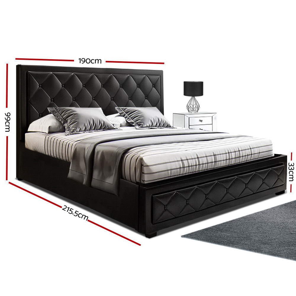 Bronte Storage King Bed Frame Black - Rivercity House & Home Co. (ABN 18 642 972 209) - Affordable Modern Furniture Australia