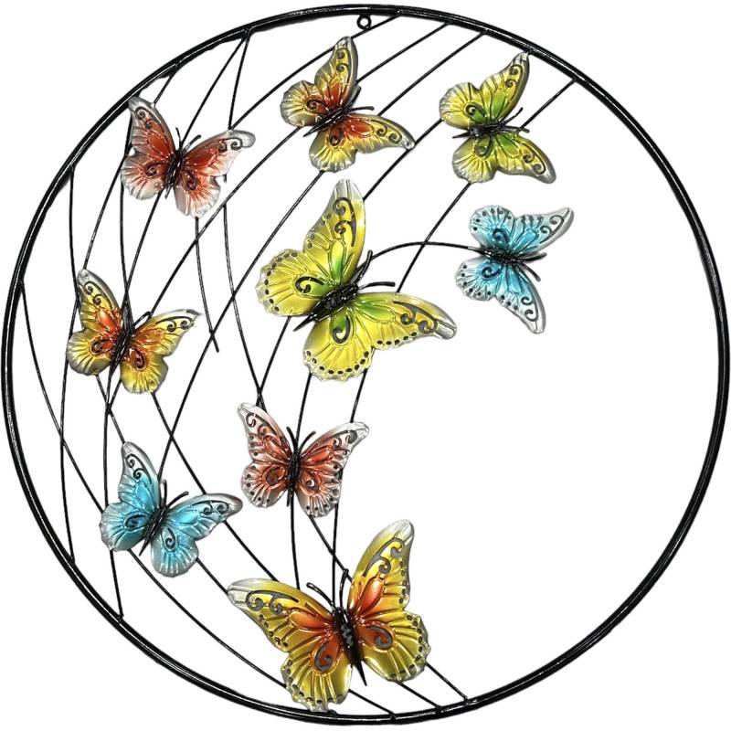 Butterfly Metal Wall Art 61x61cm - Multi Colour - Home & Garden > Wall Art > 3D Wall Art - Rivercity House & Home Co. (ABN 18 642 972 209) - Affordable Modern Furniture Australia