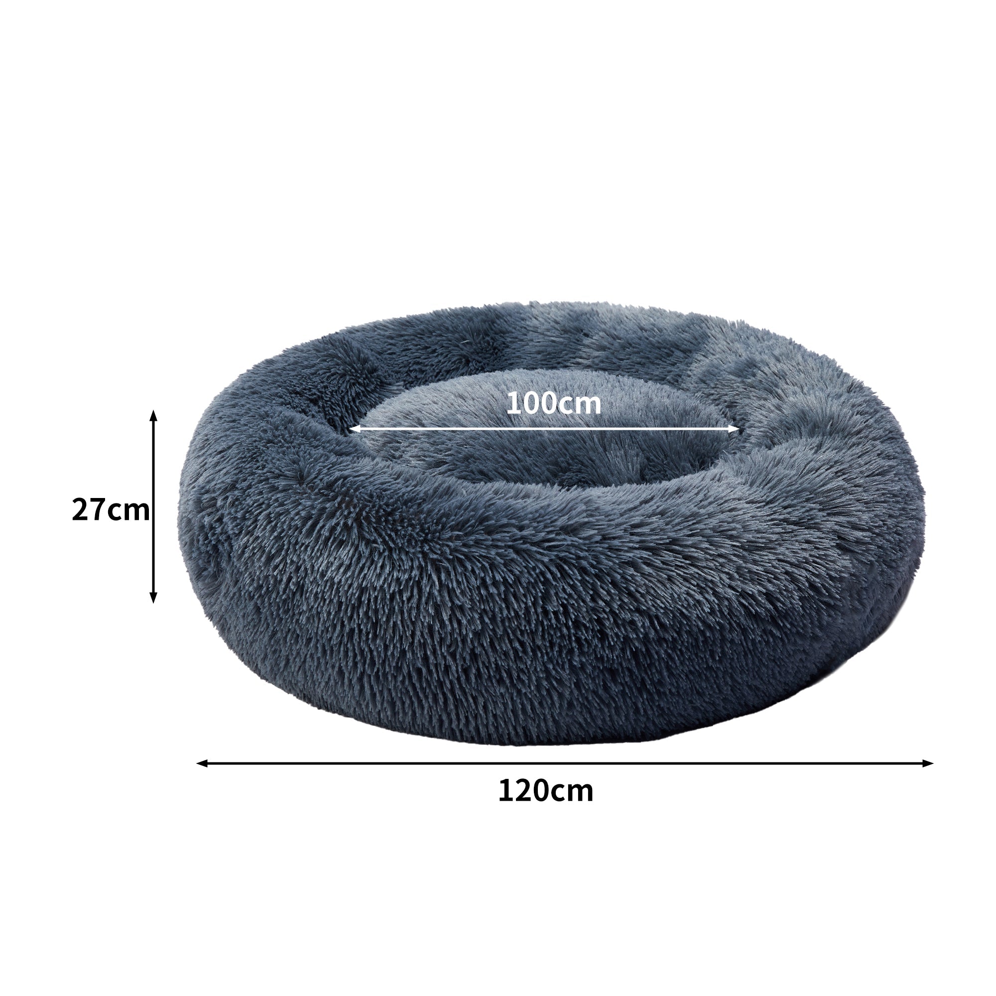 Calming Donut Pet Bed XXXL for Cats and Dogs - Dark Grey - Rivercity House & Home Co. (ABN 18 642 972 209) - Affordable Modern Furniture Australia