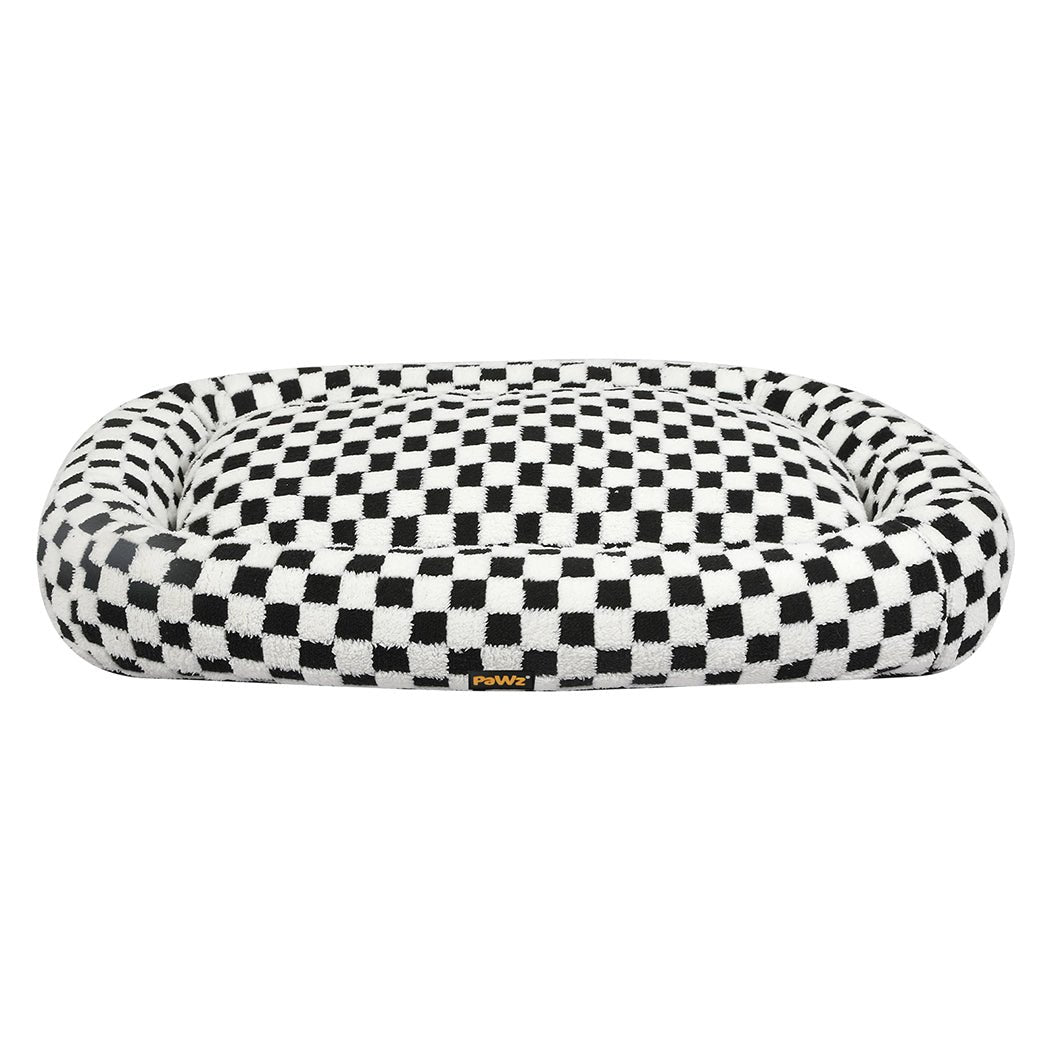 Calming Plush Dog Bed with Washable Cover - Black & White - Rivercity House & Home Co. (ABN 18 642 972 209) - Affordable Modern Furniture Australia