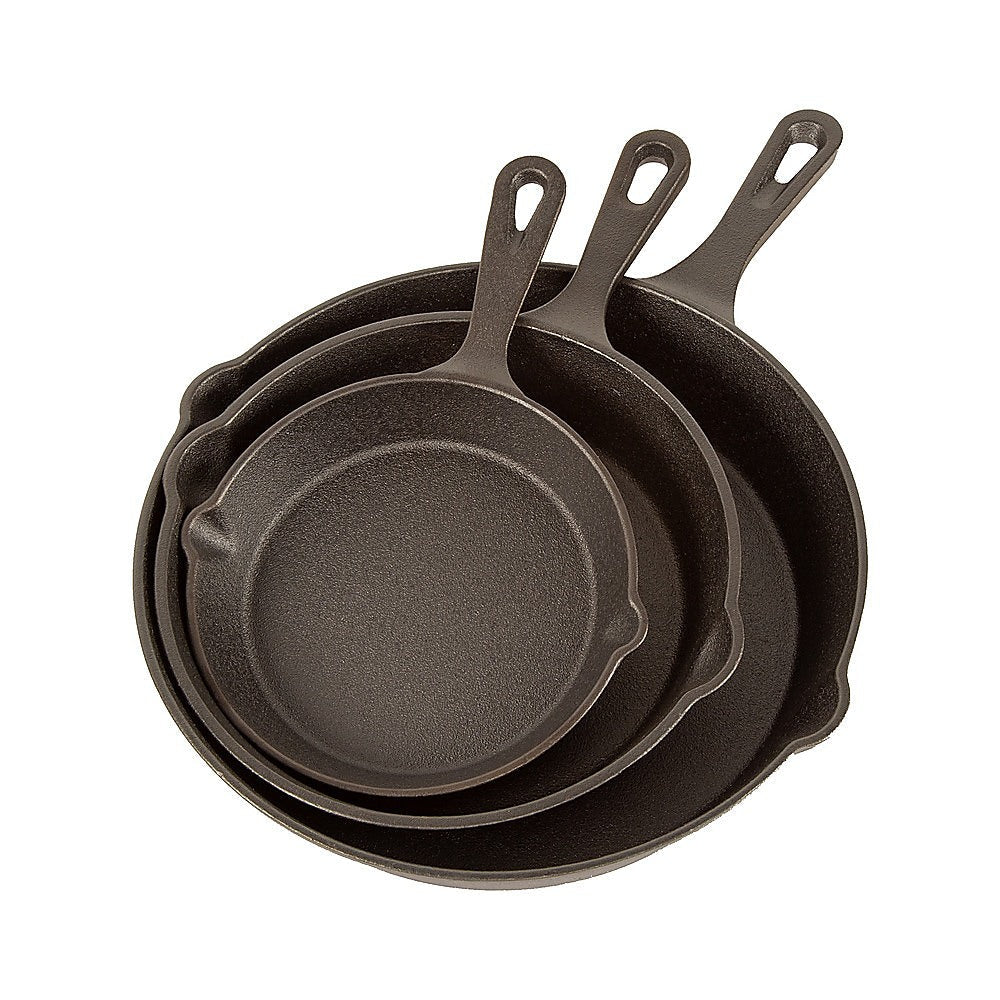 Cast Iron Frying Pan Set – 3PCS Skillet, Grill & Oven Cookware for Home Cooking - Home & Garden > Kitchenware > Kitchen Utensils - Rivercity House & Home Co. (ABN 18 642 972 209) - Affordable Modern Furniture Australia
