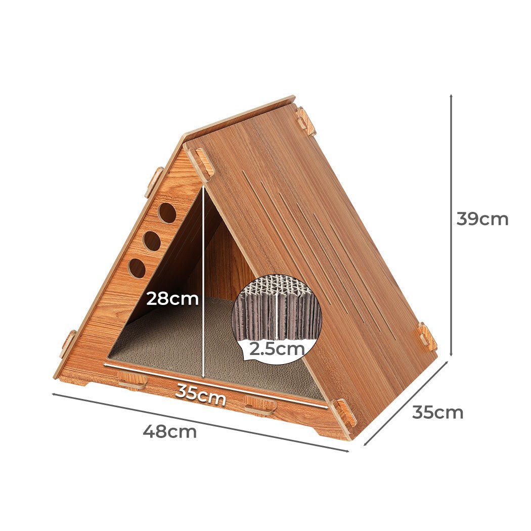 Cat Scratcher Board with Bed - Brown - Rivercity House & Home Co. (ABN 18 642 972 209) - Affordable Modern Furniture Australia