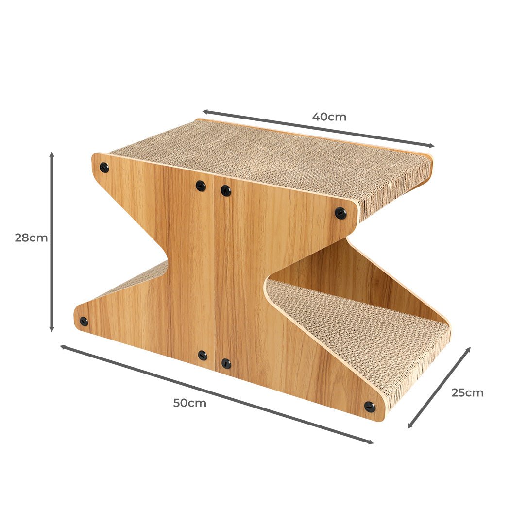 Cat Scratching Board with MDF Frame and Corrugated Cardboard - Brown - Rivercity House & Home Co. (ABN 18 642 972 209) - Affordable Modern Furniture Australia