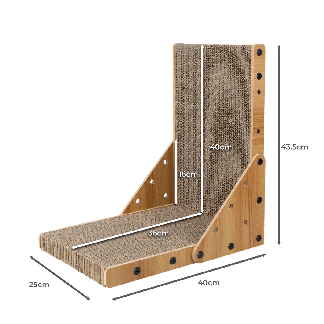 Cat Scratching Board with MDF Frame and Corrugated Cardboard - Brown - Rivercity House & Home Co. (ABN 18 642 972 209) - Affordable Modern Furniture Australia
