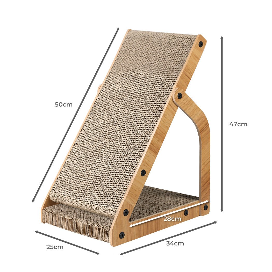 Cat Scratching Board with MDF Frame and Corrugated Cardboard - Brown - Rivercity House & Home Co. (ABN 18 642 972 209) - Affordable Modern Furniture Australia