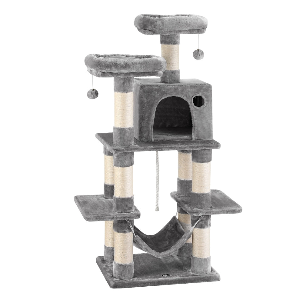 Cat Tree 145cm Tower Scratching Post Trees Scratcher Condo House Light Grey - Pet Care > Cat Supplies > Cat Scratchers - Rivercity House & Home Co. (ABN 18 642 972 209) - Affordable Modern Furniture Australia