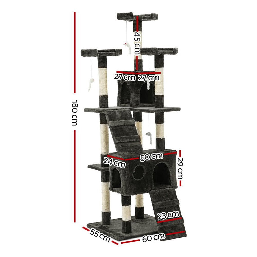 Cat Tree 180cm Trees Scratching Post Scratcher Tower Condo House - Pet Care - Rivercity House & Home Co. (ABN 18 642 972 209) - Affordable Modern Furniture Australia