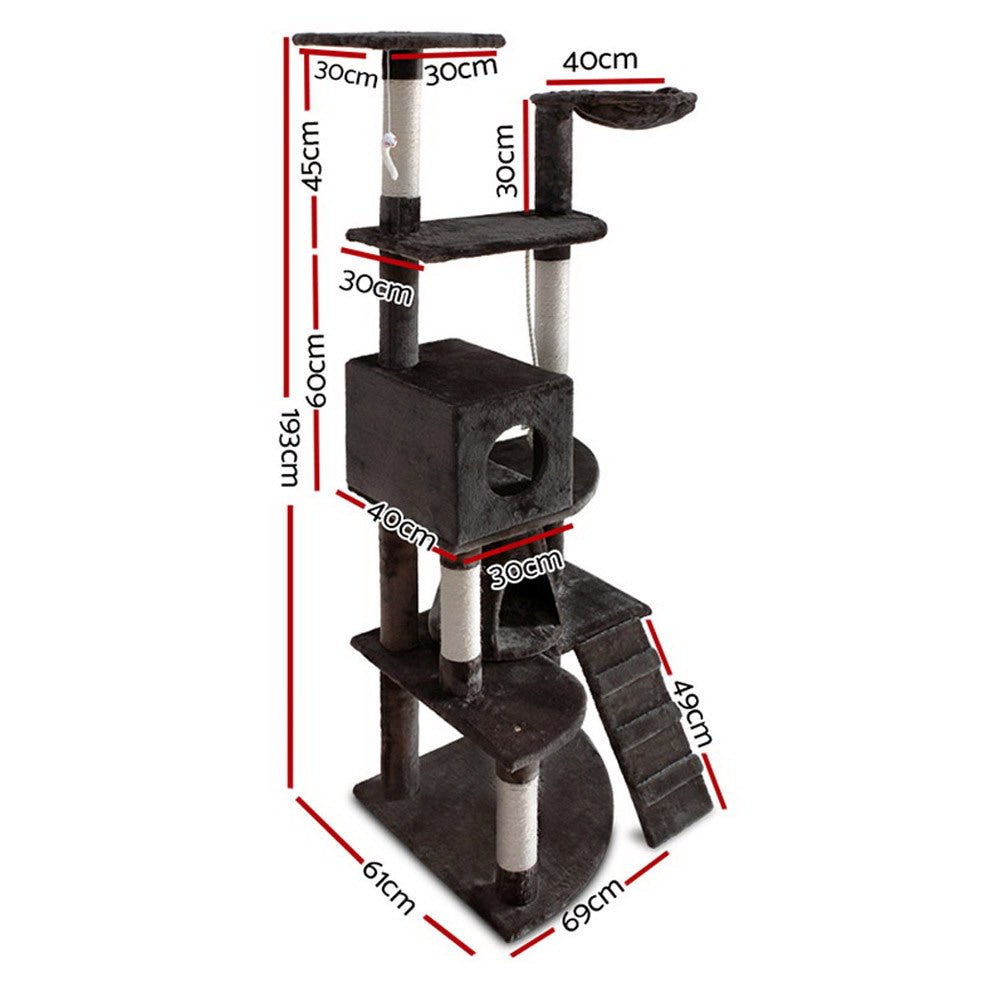 Cat Tree 193cm Trees Scratching Post Scratcher Tower Condo House Furniture Wood - Pet Care > Cat Supplies - Rivercity House & Home Co. (ABN 18 642 972 209) - Affordable Modern Furniture Australia