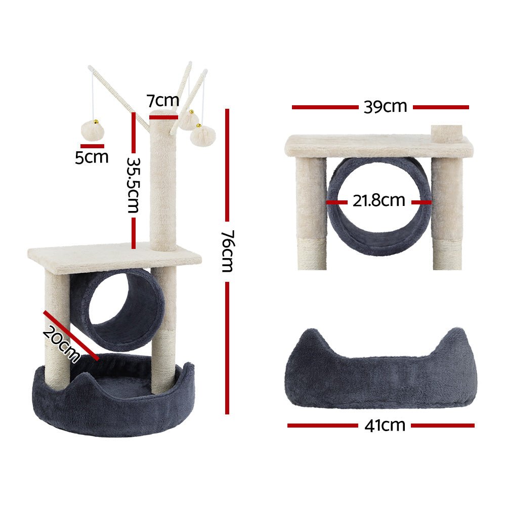 Cat Tree Scratching Post 76cm Scratcher Tower Condo House Hanging toys - Pet Care > Cat Supplies - Rivercity House & Home Co. (ABN 18 642 972 209) - Affordable Modern Furniture Australia