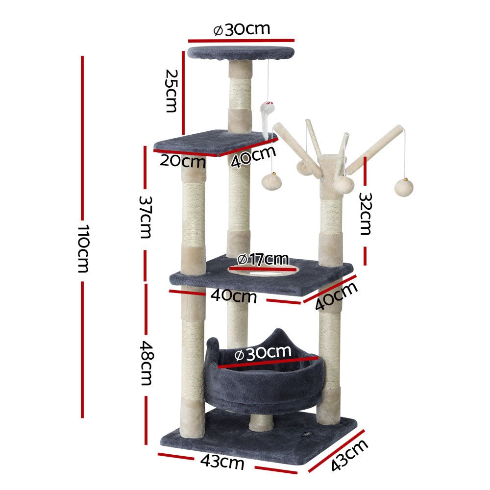 Cat Tree Scratching Post Scratcher Cat Tree Tower Condo House toys 110cm - Pet Care > Cat Supplies - Rivercity House & Home Co. (ABN 18 642 972 209) - Affordable Modern Furniture Australia
