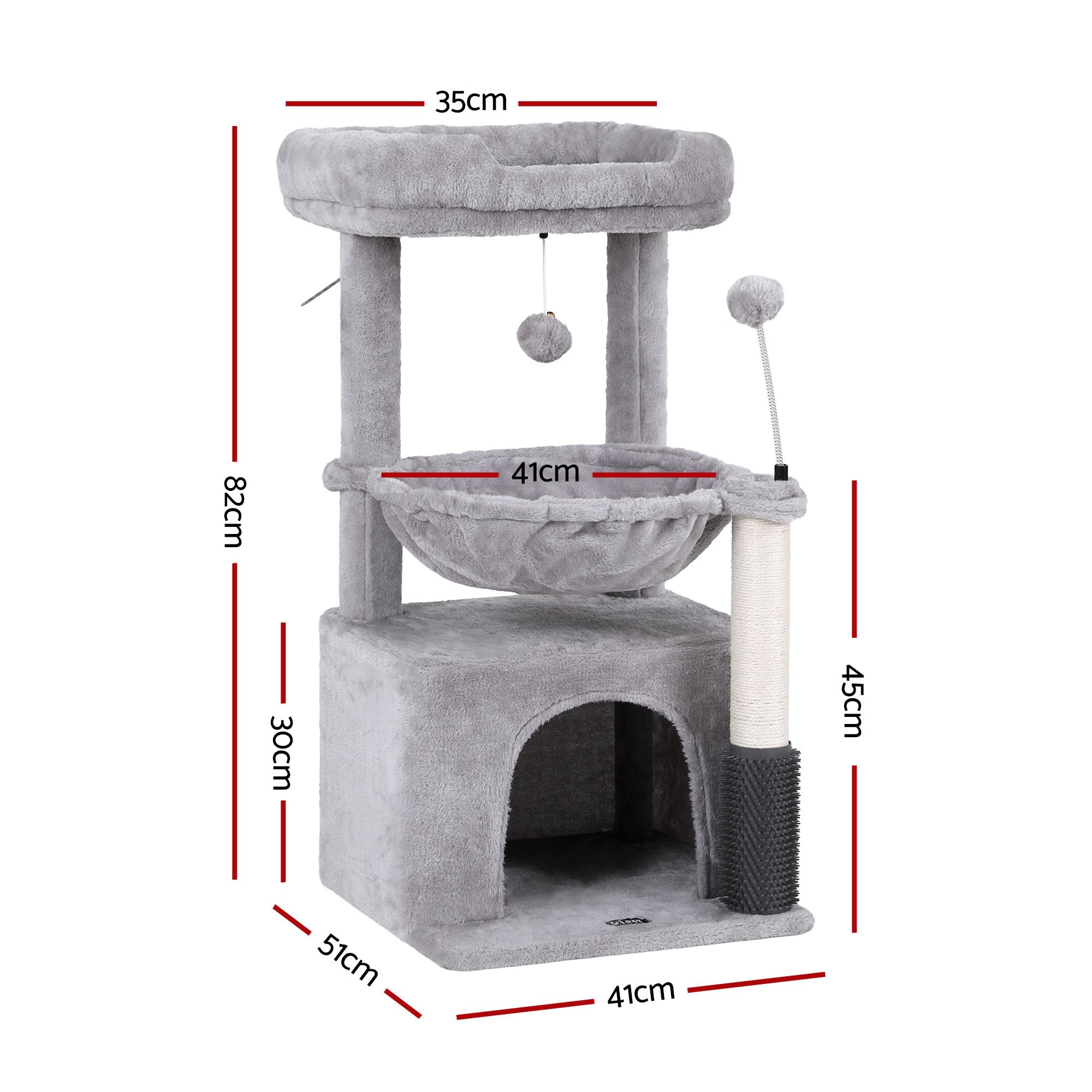 Cat Tree Tower 82cm Scratching Post Furniture Scratcher House Light Grey - Pet Care > Cat Supplies > Cat Scratching Posts - Rivercity House & Home Co. (ABN 18 642 972 209) - Affordable Modern Furniture Australia