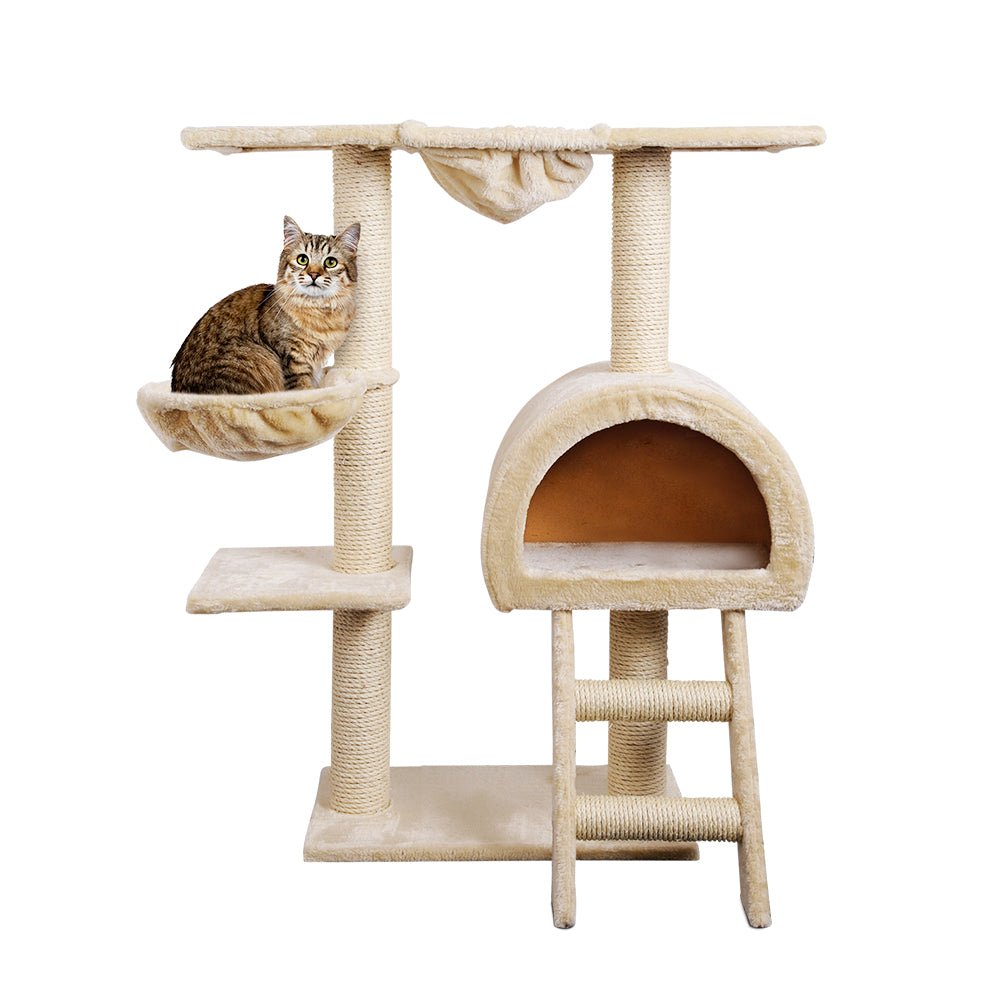 Cat Tree Trees Scratching Post Scratcher Condo Tower House Bed Beige 100cm - Pet Care > Cat Supplies - Rivercity House & Home Co. (ABN 18 642 972 209) - Affordable Modern Furniture Australia