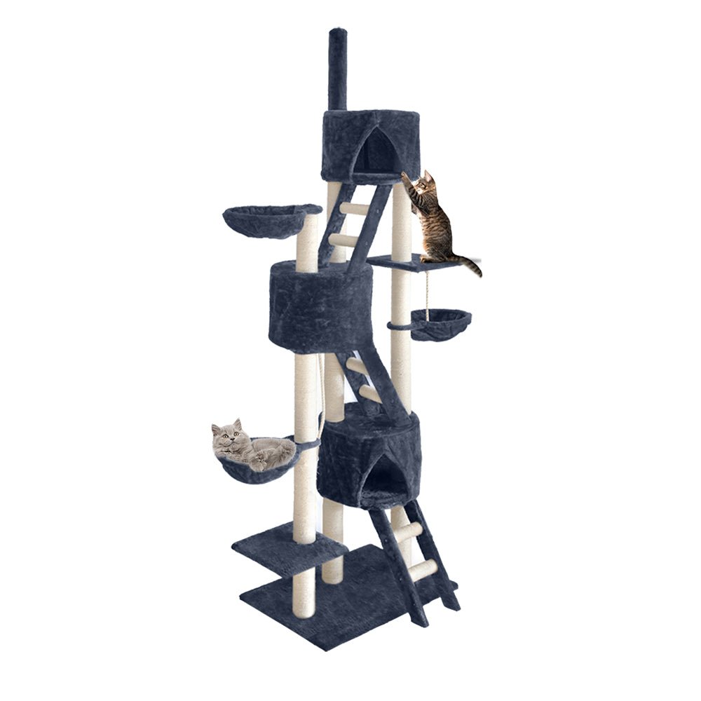 Cat Tree Trees Scratching Post Scratcher Tower Condo House Grey 244cm - Pet Care > Cat Supplies - Rivercity House & Home Co. (ABN 18 642 972 209) - Affordable Modern Furniture Australia