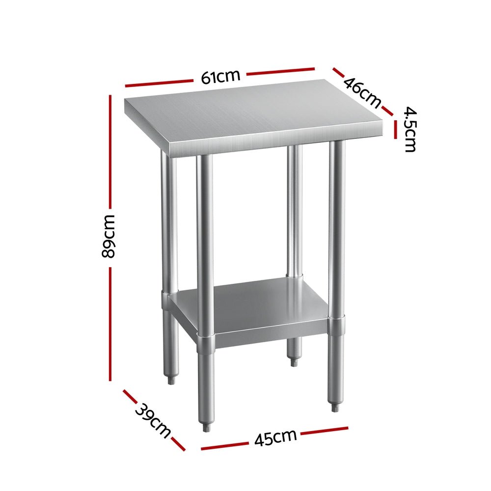Cefito Stainless Steel Kitchen Benches Work Bench 610x457mm 430 - Furniture > Dining - Rivercity House & Home Co. (ABN 18 642 972 209) - Affordable Modern Furniture Australia