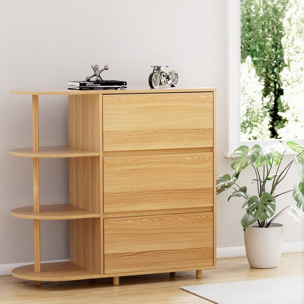 Chest of 3 Drawers Storage Cabinet 3 Shelves Pine - Furniture > Bedroom > Dressers - Rivercity House & Home Co. (ABN 18 642 972 209) - Affordable Modern Furniture Australia