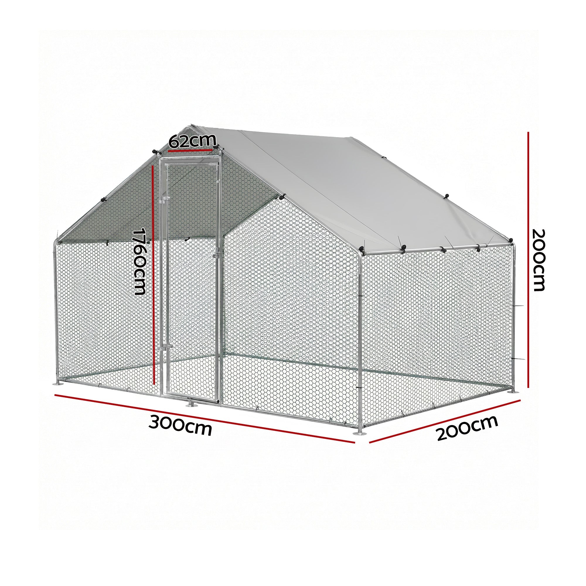 Chicken Coop Rabbit Hutch Outdoor Run Walk in Hen Cage Ferret House 3x2x2m - Pet Care > Coops & Hutches > Small Animal Habitats & Cages - Rivercity House & Home Co. (ABN 18 642 972 209) - Affordable Modern Furniture Australia