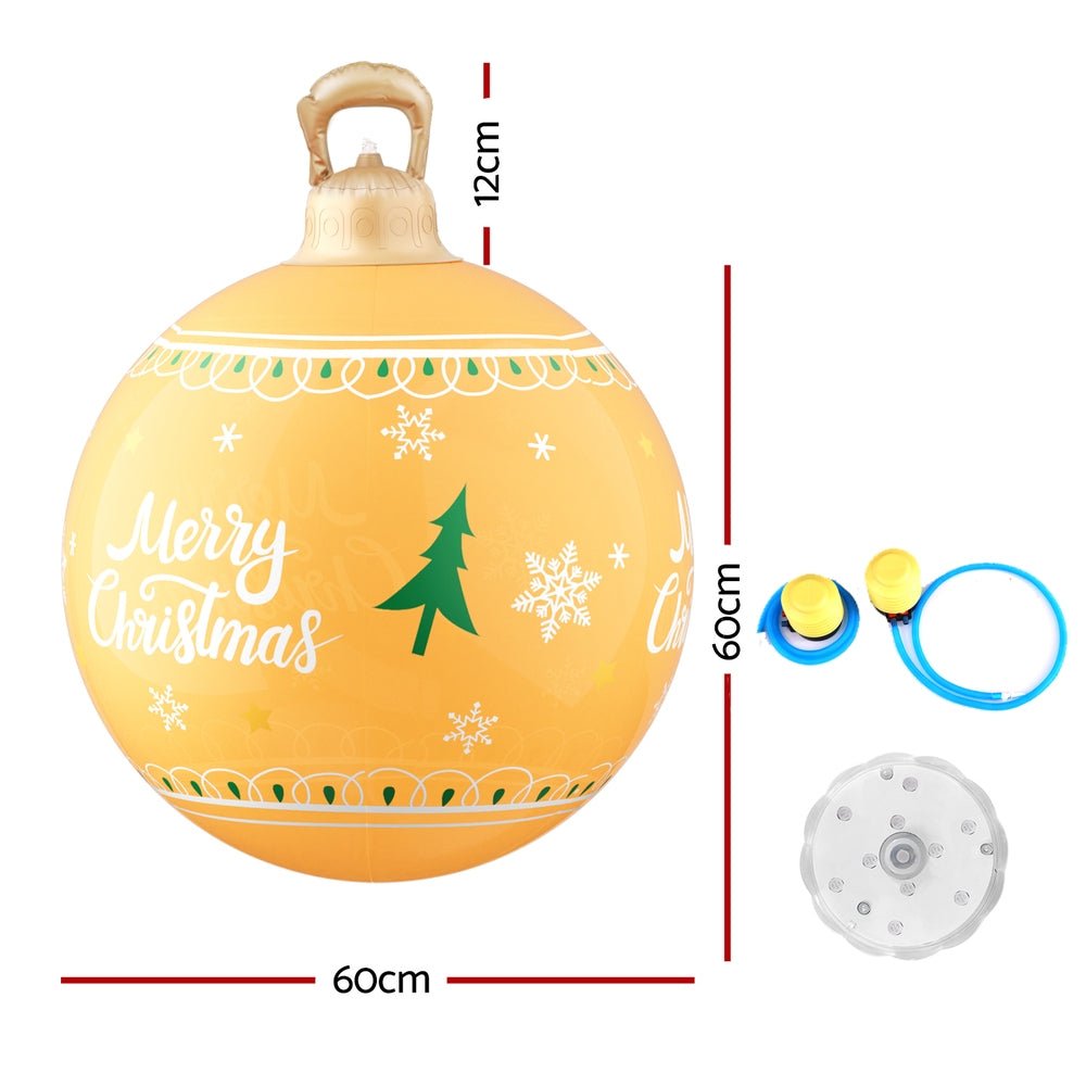 Christmas Inflatable Ball Led 60cm Decoration Giant Bauble Gold - Occasions > Christmas > Christmas Decorations - Rivercity House & Home Co. (ABN 18 642 972 209) - Affordable Modern Furniture Australia