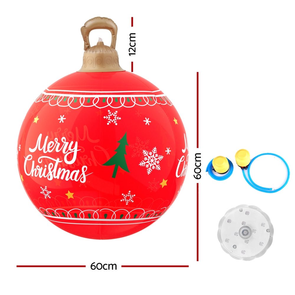 Christmas Inflatable Ball Led 60cm Decoration Giant Bauble Red - Occasions > Christmas > Christmas Decorations - Rivercity House & Home Co. (ABN 18 642 972 209) - Affordable Modern Furniture Australia