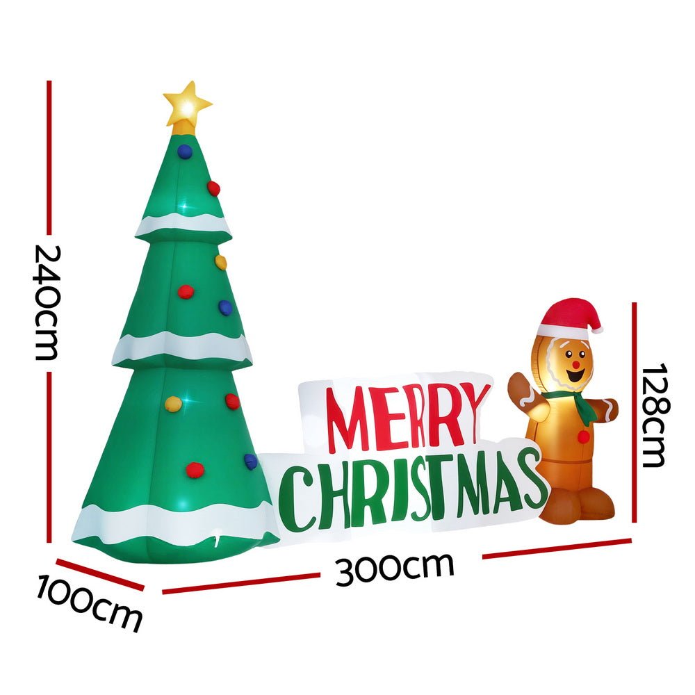 Christmas Inflatable Gingerbread Man Tree LED Illuminated Decorations - Occasions > Christmas > Outdoor Decorations & Lights - Rivercity House & Home Co. (ABN 18 642 972 209) - Affordable Modern Furniture Australia