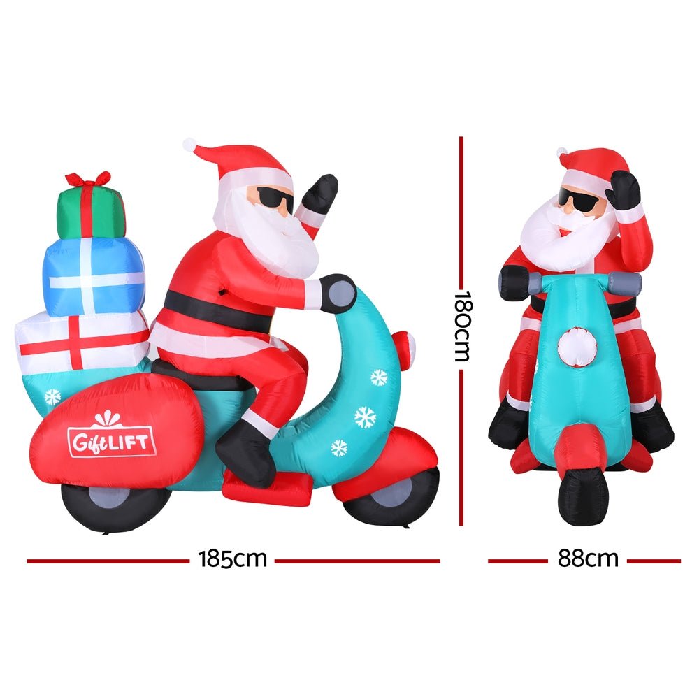 Christmas Inflatable Santa Motorbike LED Illuminated Decorations - Occasions > Christmas - Rivercity House & Home Co. (ABN 18 642 972 209) - Affordable Modern Furniture Australia
