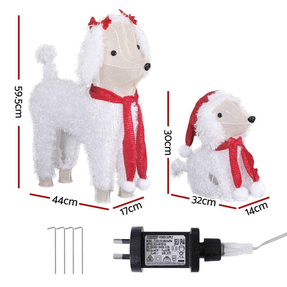 Christmas Lights 60 LED Fairy Light 2pcs Dog Decorations Set - Occasions > Christmas > Outdoor Decorations & Lights - Rivercity House & Home Co. (ABN 18 642 972 209) - Affordable Modern Furniture Australia