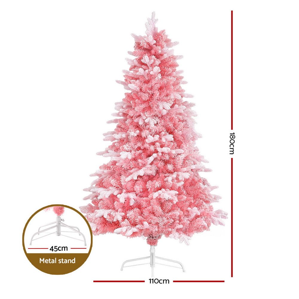 Christmas Tree 1.8m Pink Xmas Tree Snowy Party Decor 810 Tips - Occasions > Christmas > Christmas Trees - Rivercity House & Home Co. (ABN 18 642 972 209) - Affordable Modern Furniture Australia