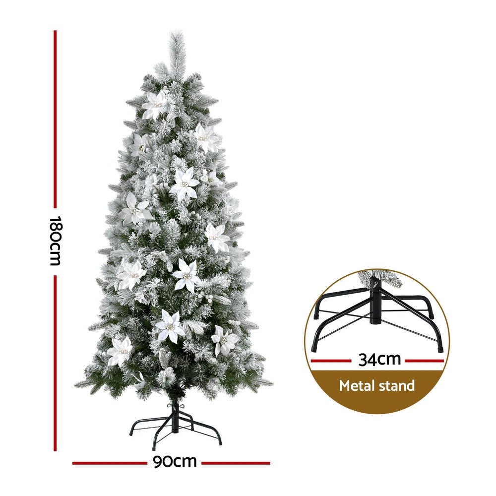 Christmas Tree 1.8m Xmas Tree Snow Flocked Flowers Decor 564 Tips - Occasions > Christmas > Christmas Trees - Rivercity House & Home Co. (ABN 18 642 972 209) - Affordable Modern Furniture Australia