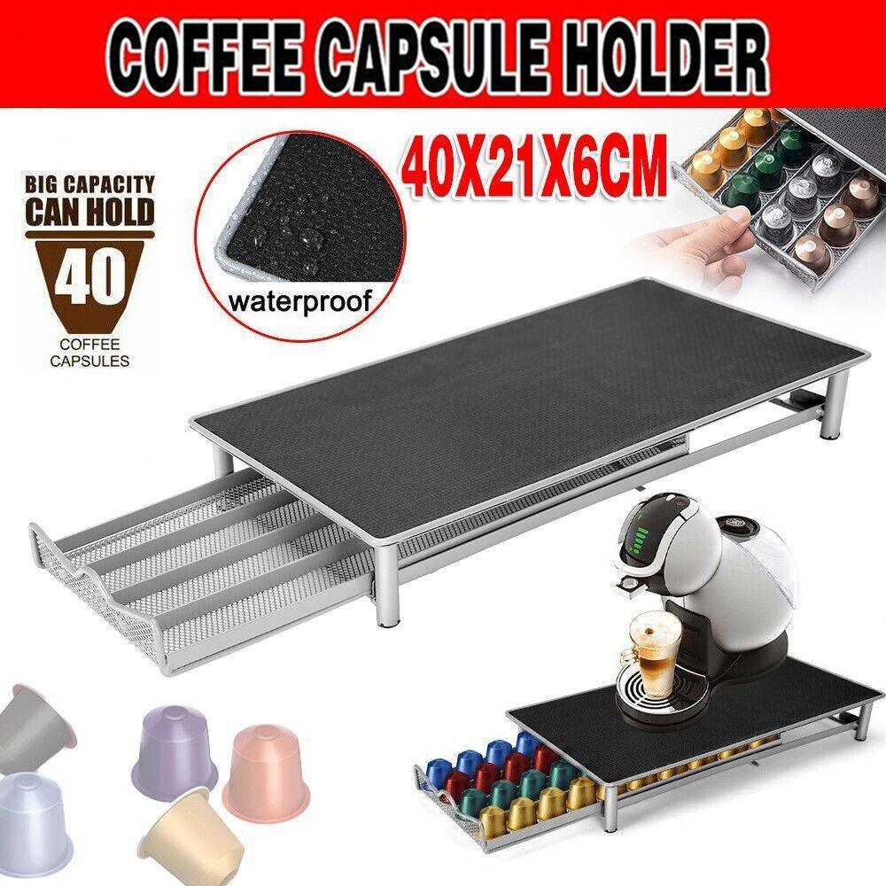 Coffee Capsule Drawer Holder for 40 Nespresso Pods with Non - Slip Top Rack - Appliances > Kitchen Appliances > Coffee Machines & Accessories - Rivercity House & Home Co. (ABN 18 642 972 209) - Affordable Modern Furniture Australia